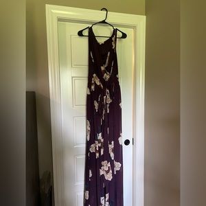 Purple and floral maxi